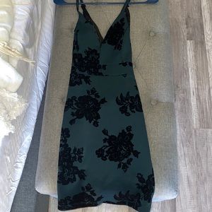 black and forest green dress